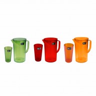 Juego de 6 Vasos con Jarra Acrilico 